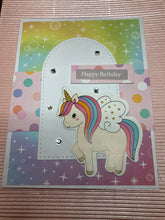 Load image into Gallery viewer, Happy Birthday Unicorn Handmade Card
