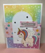 Load image into Gallery viewer, Happy Birthday Unicorn Handmade Card