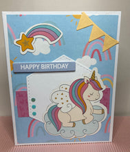 Load image into Gallery viewer, Happy Birthday Unicorn Handmade Dimensional Birthday Card