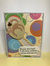 Load image into Gallery viewer, The World Shines Bright Dimensional Handmade Baby Card &amp;  Envelope
