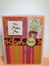 Load image into Gallery viewer, You Make Me Smile  Dimensional Handmade Card &amp; Envelope