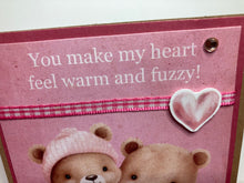 Load image into Gallery viewer, You Make My Heart Feel Warm &amp; Fuzzy Dimensional Handmade Card &amp; Envelope