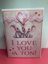 Load image into Gallery viewer, I Love You A Ton Dimensional Handmade Card &amp; Envelope