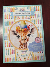 Load image into Gallery viewer, Hip Hip Hooray Happy Birthday to you Handmade Dimensional Birthday Card