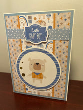 Load image into Gallery viewer, Hello Baby Boy Dimensional Handmade Baby Card
