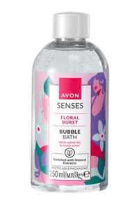 Avon Senses Floral Burst Bubble Bath 250ml White Lily & Musk Scent