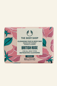 British Rose Cleansing Face & Body Bar 100g The Body Shop