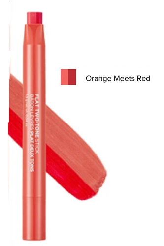 Avon Face Shop Flat Two-Tone Lipstick Orange Meets Red